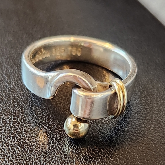 Tiffany & Co Hook and Eye Ring 18k Gold Sterling Silver - Picture 4 of 15